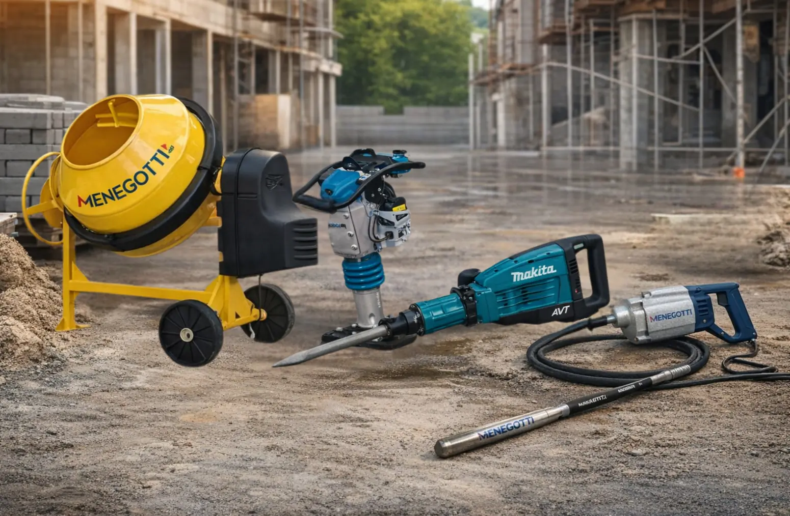 Equipamentos para locação em obras e reformas - compactador, martelo rompedor e perfurador - Comercial JR